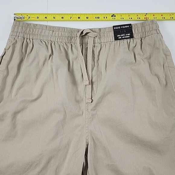 NWT Zoo York Men's Long Knee Length Cotton Stretch Sand Beige Shorts Size L - Picture 11 of 13